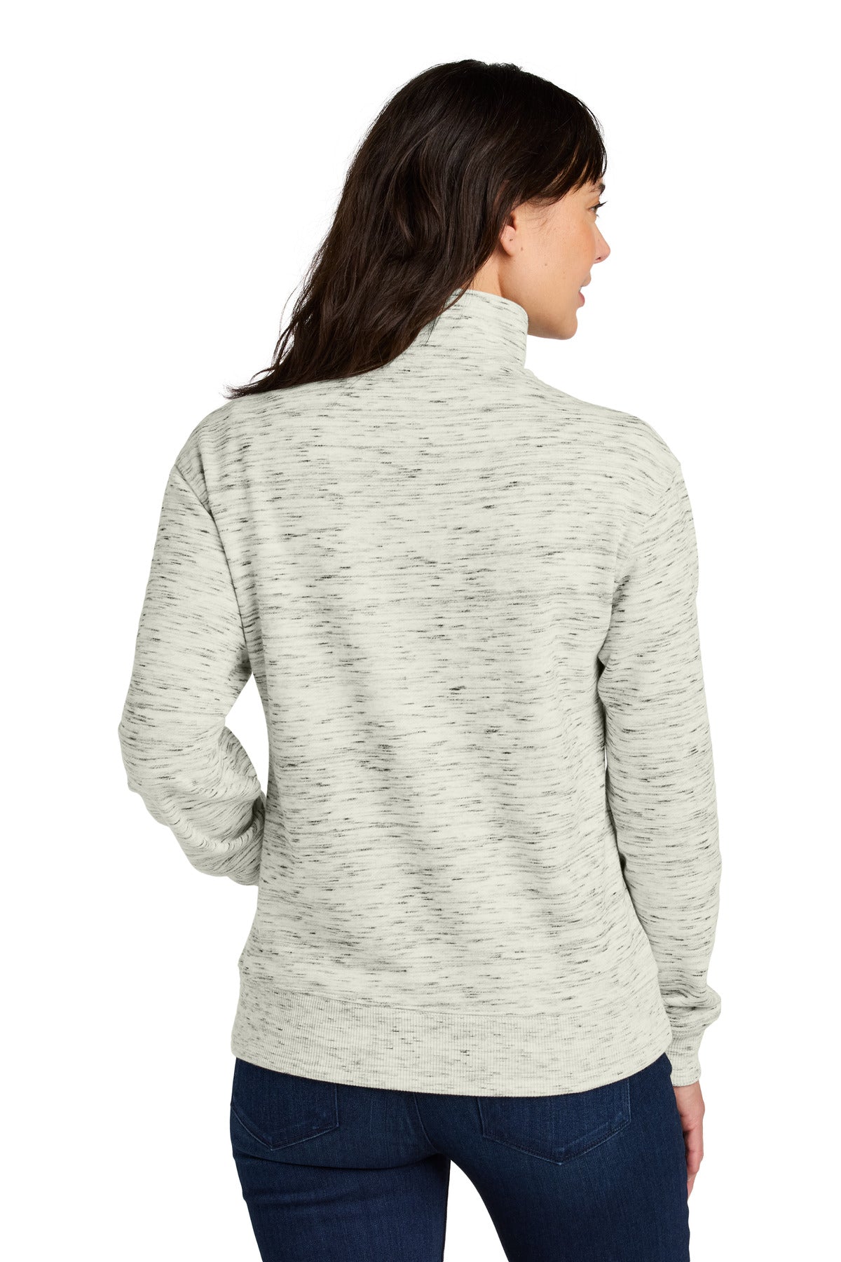 tentree Women's Space Dye Fleece 1/4-Zip TTCW6108 Hi Rise Grey Space Dye