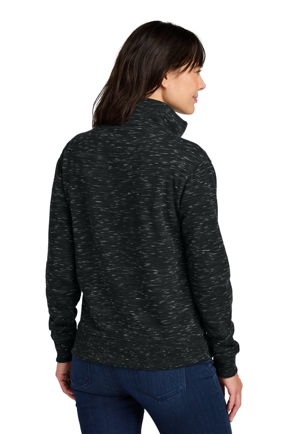 tentree Women's Space Dye Fleece 1/4-Zip TTCW6108 Meteorite Black Space Dye