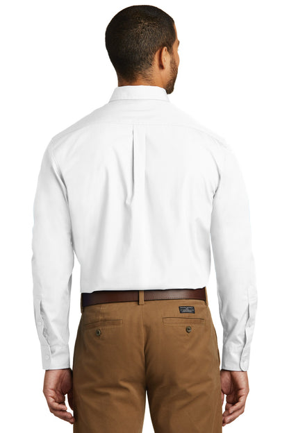 Port Authority Tall Long Sleeve Carefree Poplin Shirt. TW100 White Tall