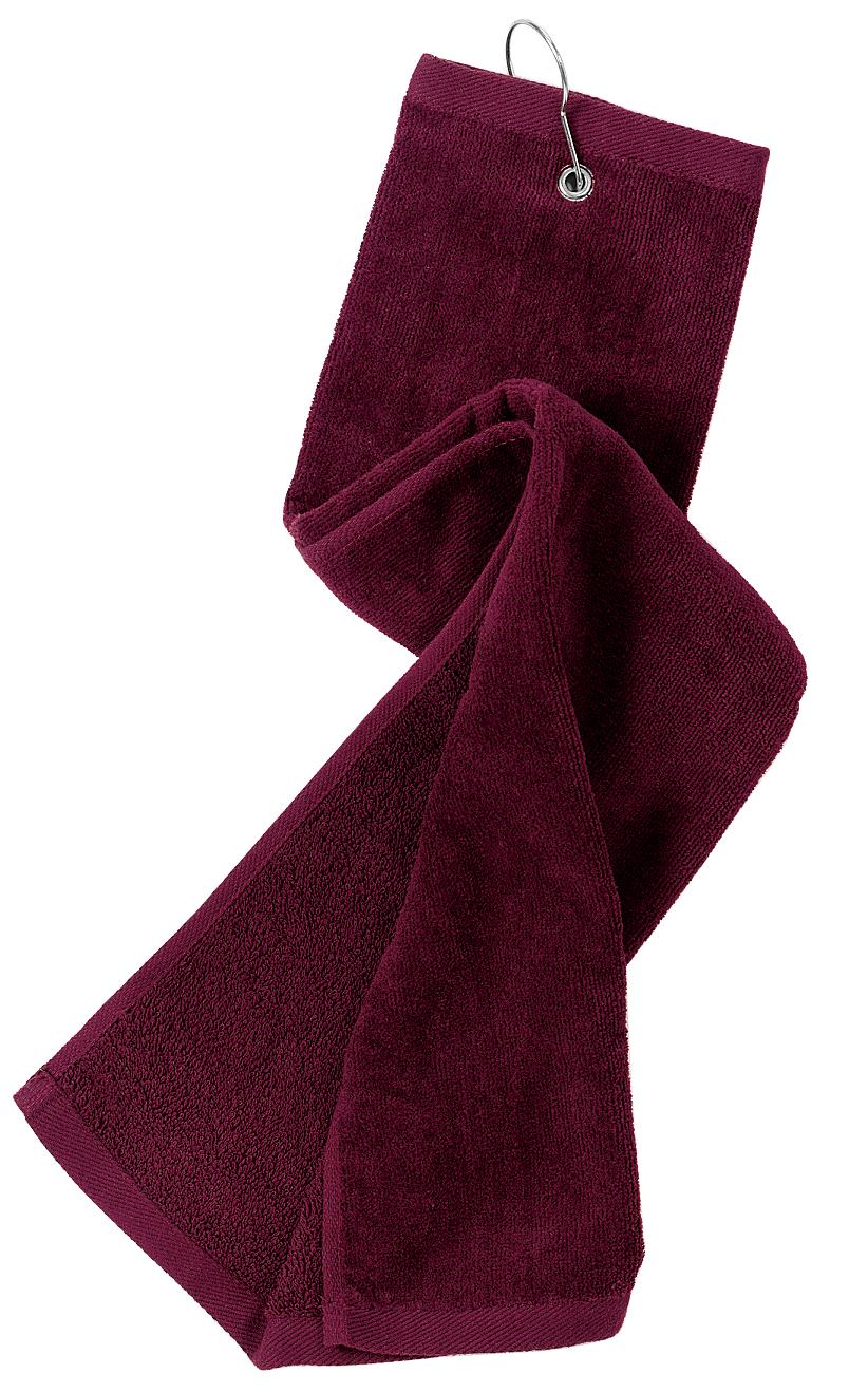 Port Authority Grommeted Tri-Fold Golf Towel TW50 Maroon
