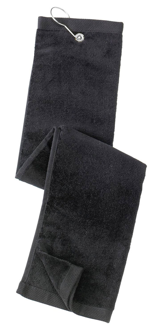 Port Authority Grommeted Tri-Fold Golf Towel TW50 Black