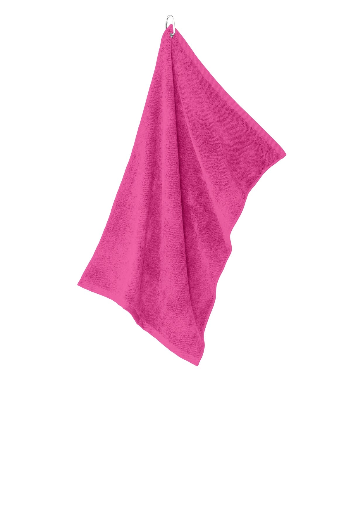 Port Authority Grommeted Microfiber Golf Towel TW530 Pop Raspberry