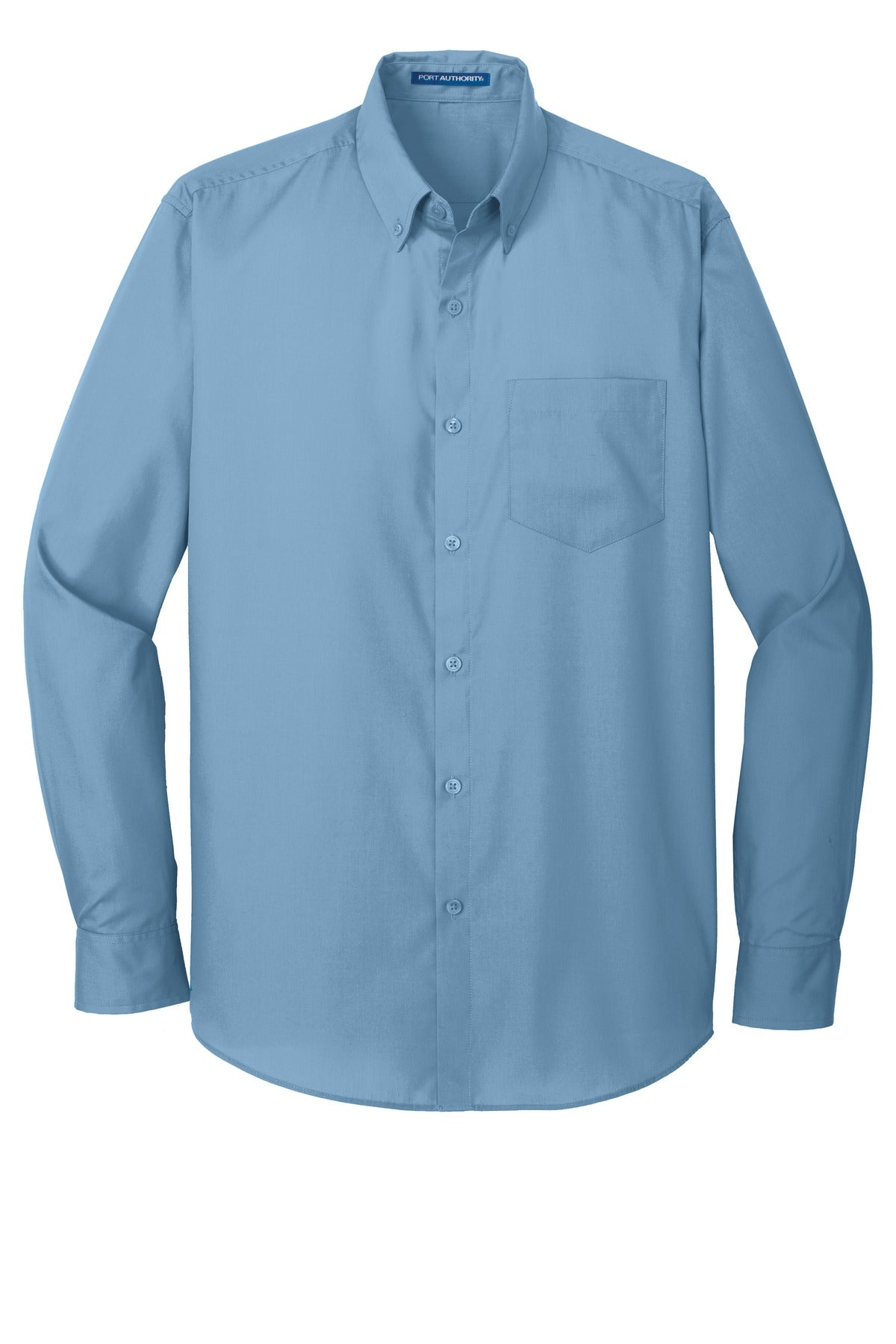 Port Authority Long Sleeve Carefree Poplin Shirt. W100 Carolina Blue
