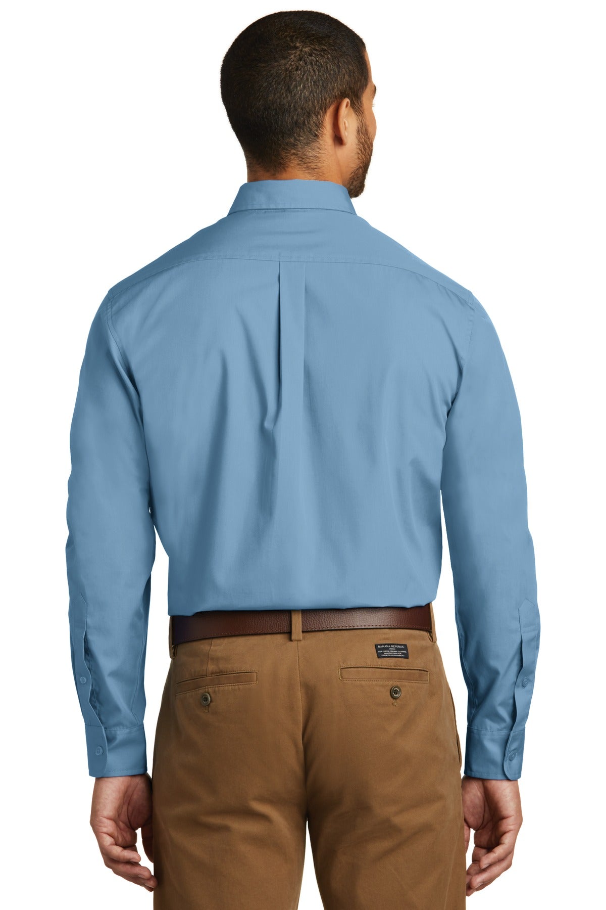 Port Authority Long Sleeve Carefree Poplin Shirt. W100 Carolina Blue