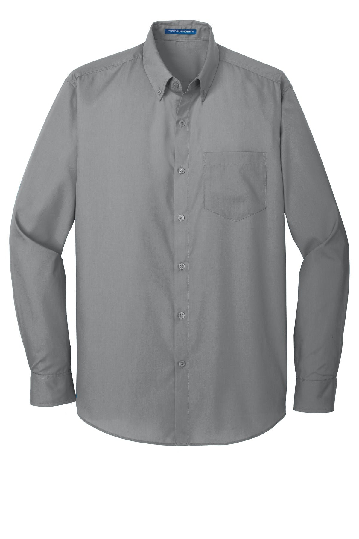 Port Authority Long Sleeve Carefree Poplin Shirt. W100 Gusty Grey