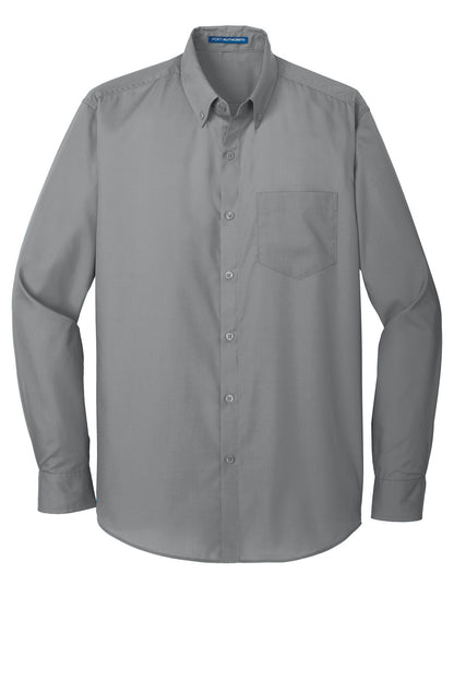Port Authority Long Sleeve Carefree Poplin Shirt. W100 Gusty Grey