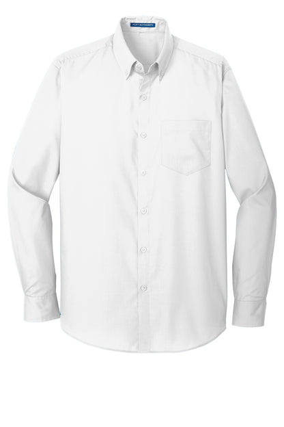 Port Authority Long Sleeve Carefree Poplin Shirt. W100 White