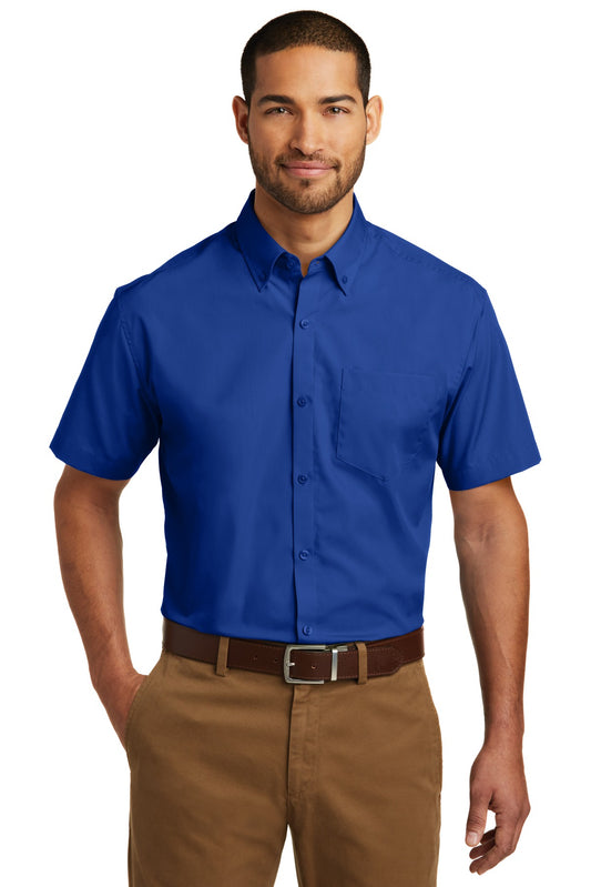Port Authority Short Sleeve Carefree Poplin Shirt. W101 True Royal