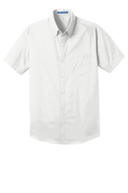 Port Authority Short Sleeve Carefree Poplin Shirt. W101 White