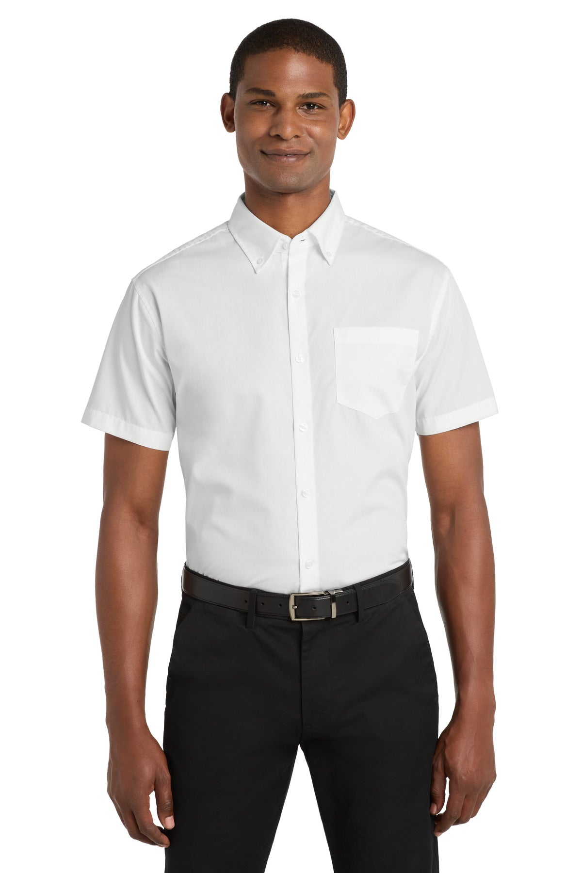 Port Authority Short Sleeve Carefree Poplin Shirt W101 White