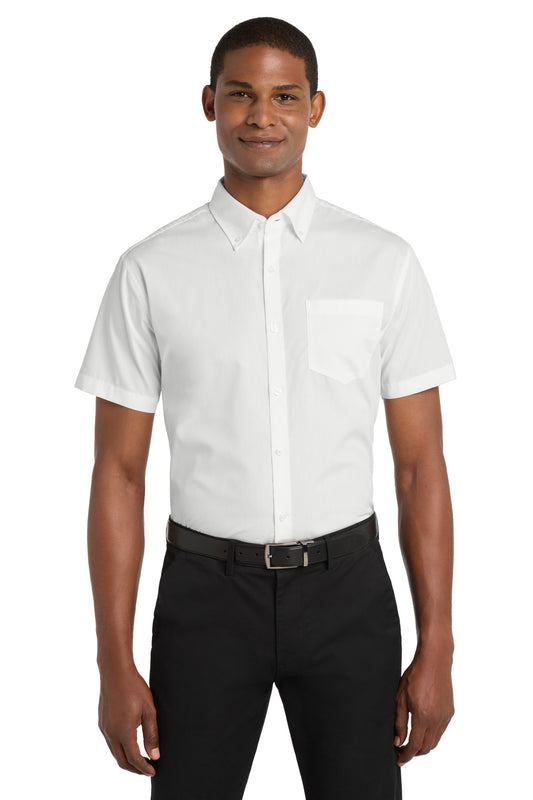 Port Authority Short Sleeve Carefree Poplin Shirt W101 White