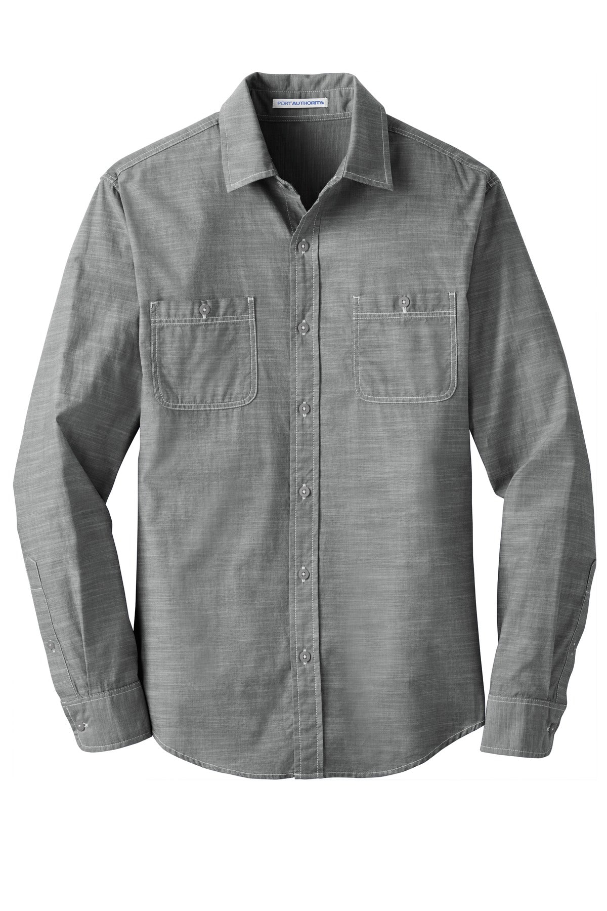 Port Authority Slub Chambray Shirt. W380 Grey