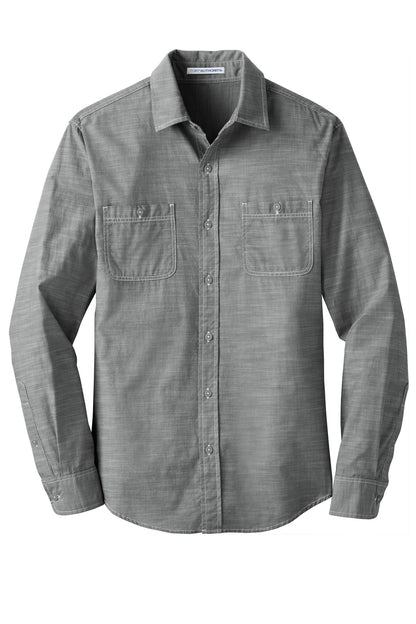 Port Authority Slub Chambray Shirt. W380 Grey