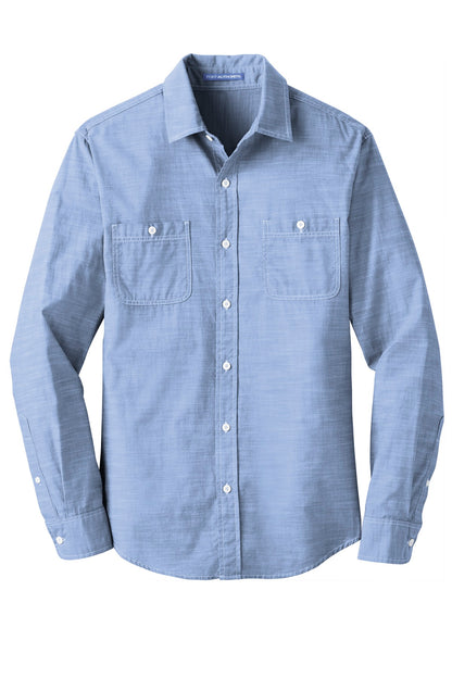 Port Authority Slub Chambray Shirt. W380 Light Blue