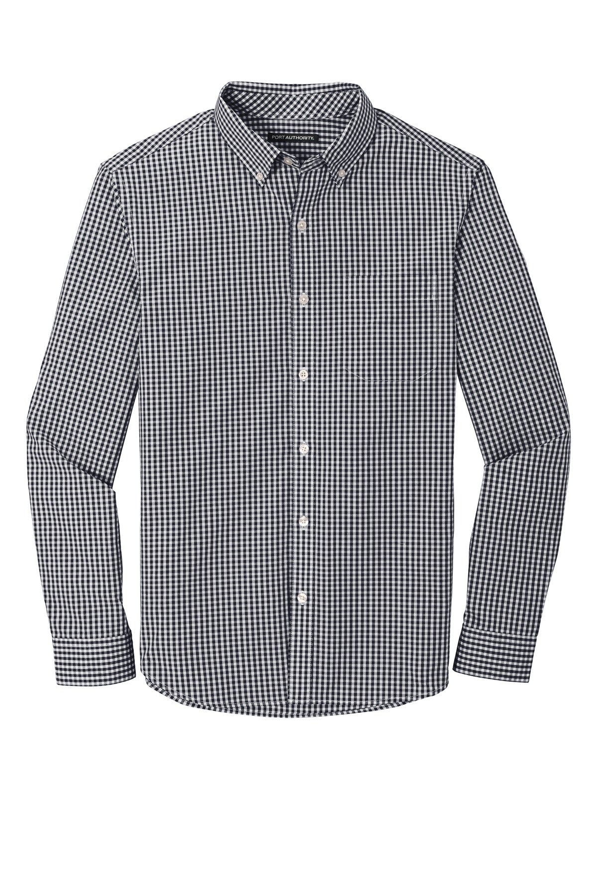 Port Authority Broadcloth Gingham Easy Care Shirt W644 Black/ White