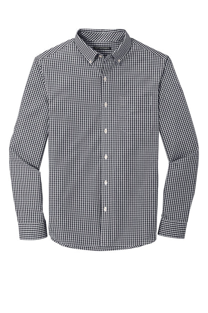 Port Authority Broadcloth Gingham Easy Care Shirt W644 Black/ White