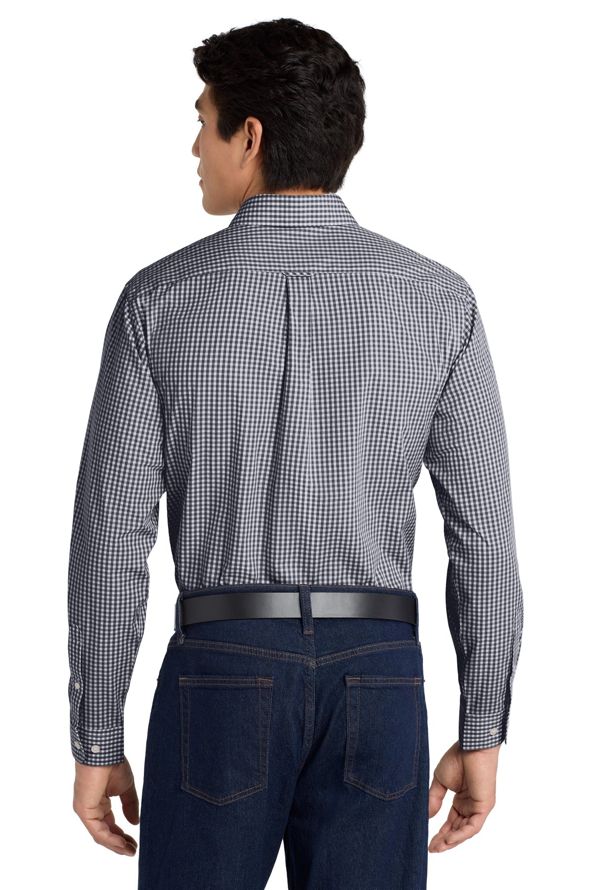 Port Authority Broadcloth Gingham Easy Care Shirt W644 Black/ White