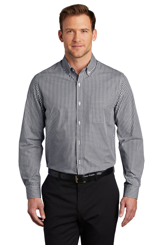 Port Authority  Broadcloth Gingham Easy Care Shirt W644 Black/ White