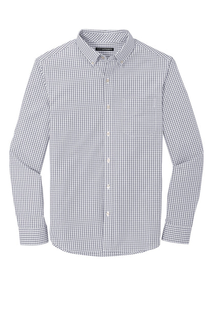 Port Authority Broadcloth Gingham Easy Care Shirt W644 Gusty Grey/ White