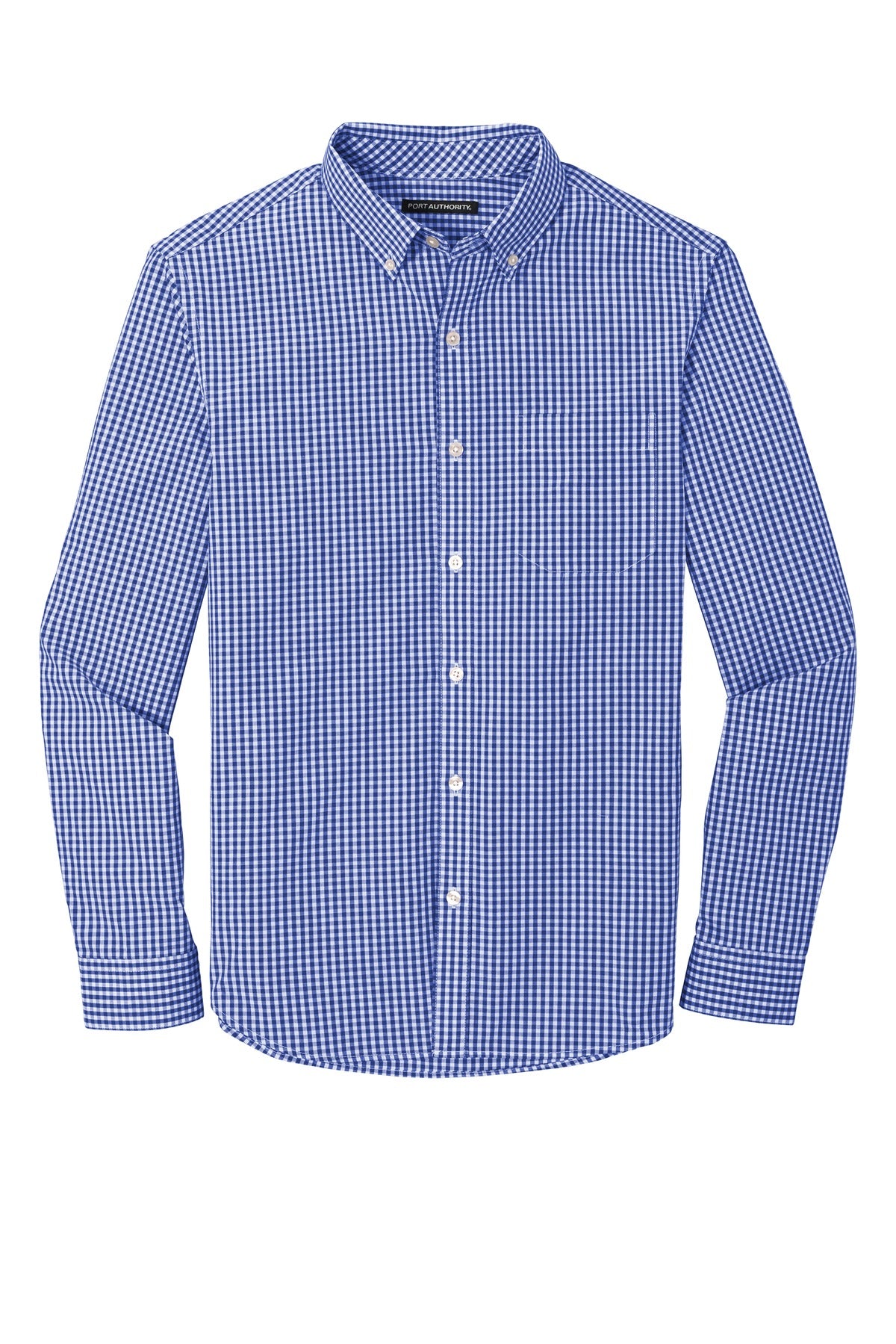 Port Authority  Broadcloth Gingham Easy Care Shirt W644 True Royal/ White