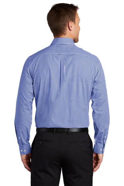 Port Authority  Broadcloth Gingham Easy Care Shirt W644 True Royal/ White