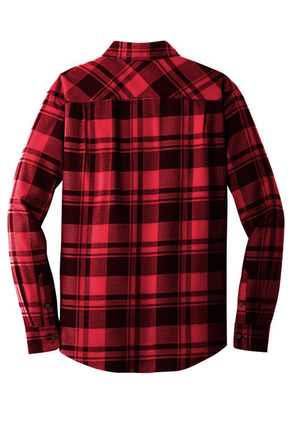 Port Authority Plaid Flannel Shirt. W668 Engine Red/ Black