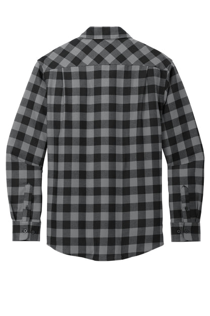 Port Authority Plaid Flannel Shirt. W668 Grey/ Black Buffalo Check