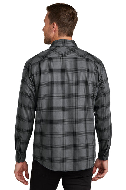Port Authority Plaid Flannel Shirt. W668 Grey/ Black Open Plaid