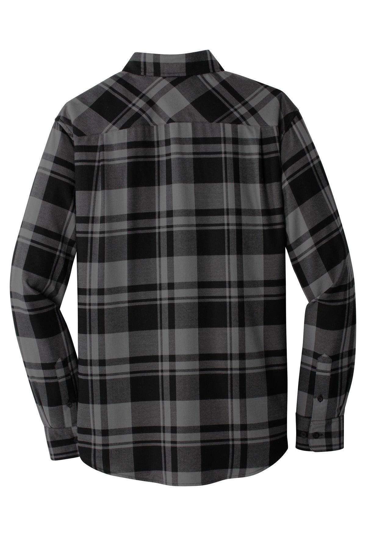 Port Authority Plaid Flannel Shirt. W668 Grey/ Black