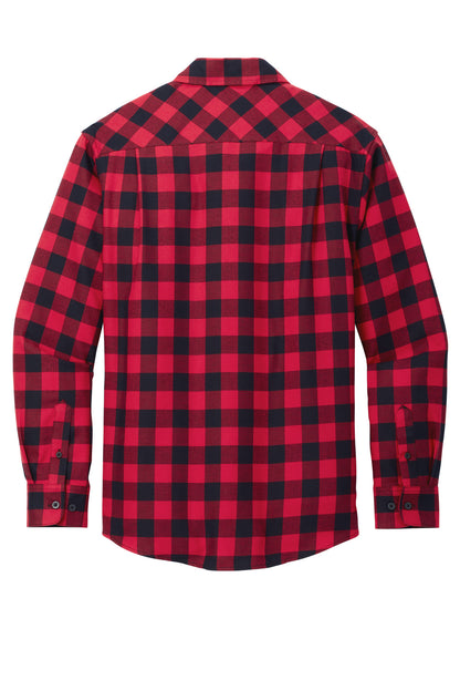 Port Authority Plaid Flannel Shirt. W668 Red/ Black Buffalo Check