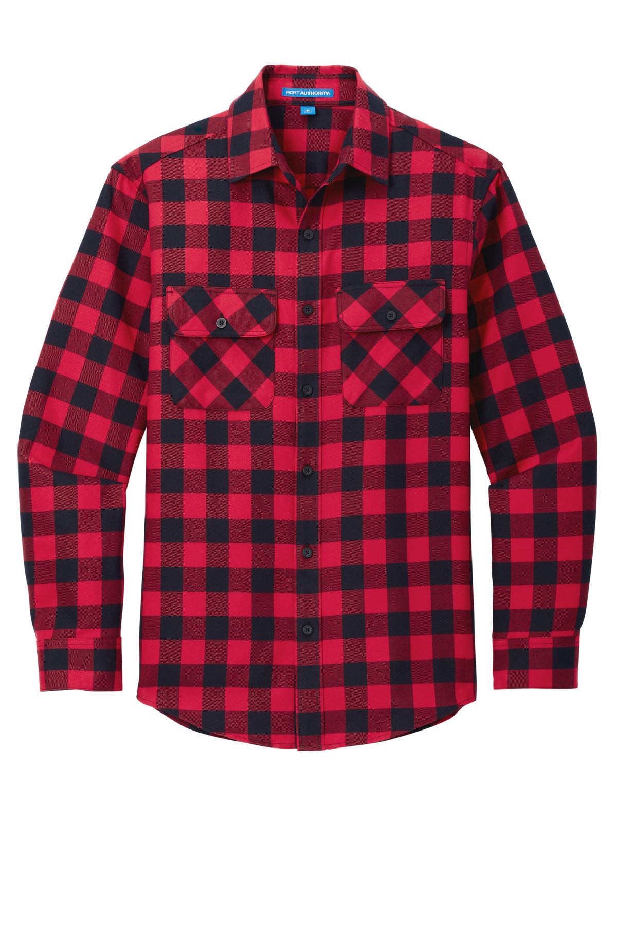 Port Authority Plaid Flannel Shirt. W668 Red/ Black Buffalo Check