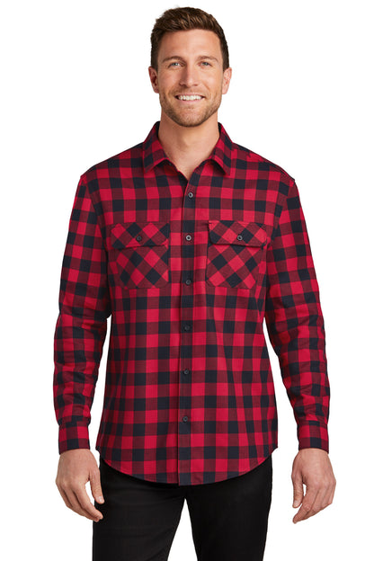 Port Authority Plaid Flannel Shirt. W668 Red/ Black Buffalo Check
