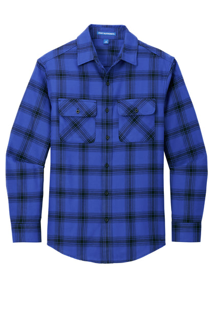 Port Authority Plaid Flannel Shirt. W668 Royal/ Black Open Plaid