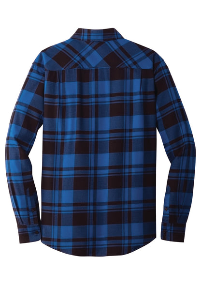 Port Authority Plaid Flannel Shirt. W668 Royal/ Black