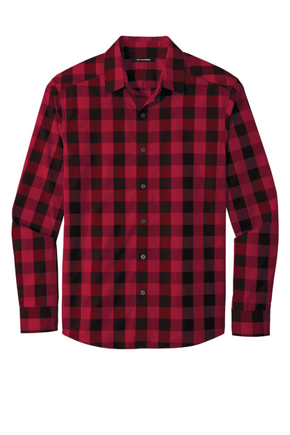 Port Authority  Everyday Plaid Shirt. W670 Rich Red