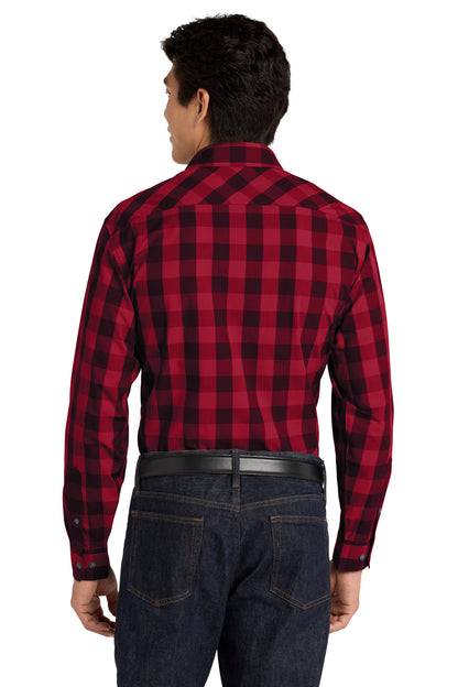 Port Authority  Everyday Plaid Shirt. W670 Rich Red