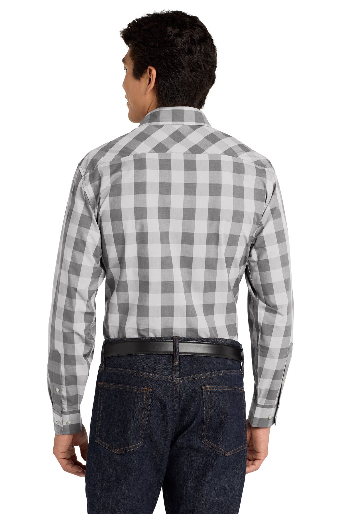 Port Authority  Everyday Plaid Shirt. W670 Shadow Grey