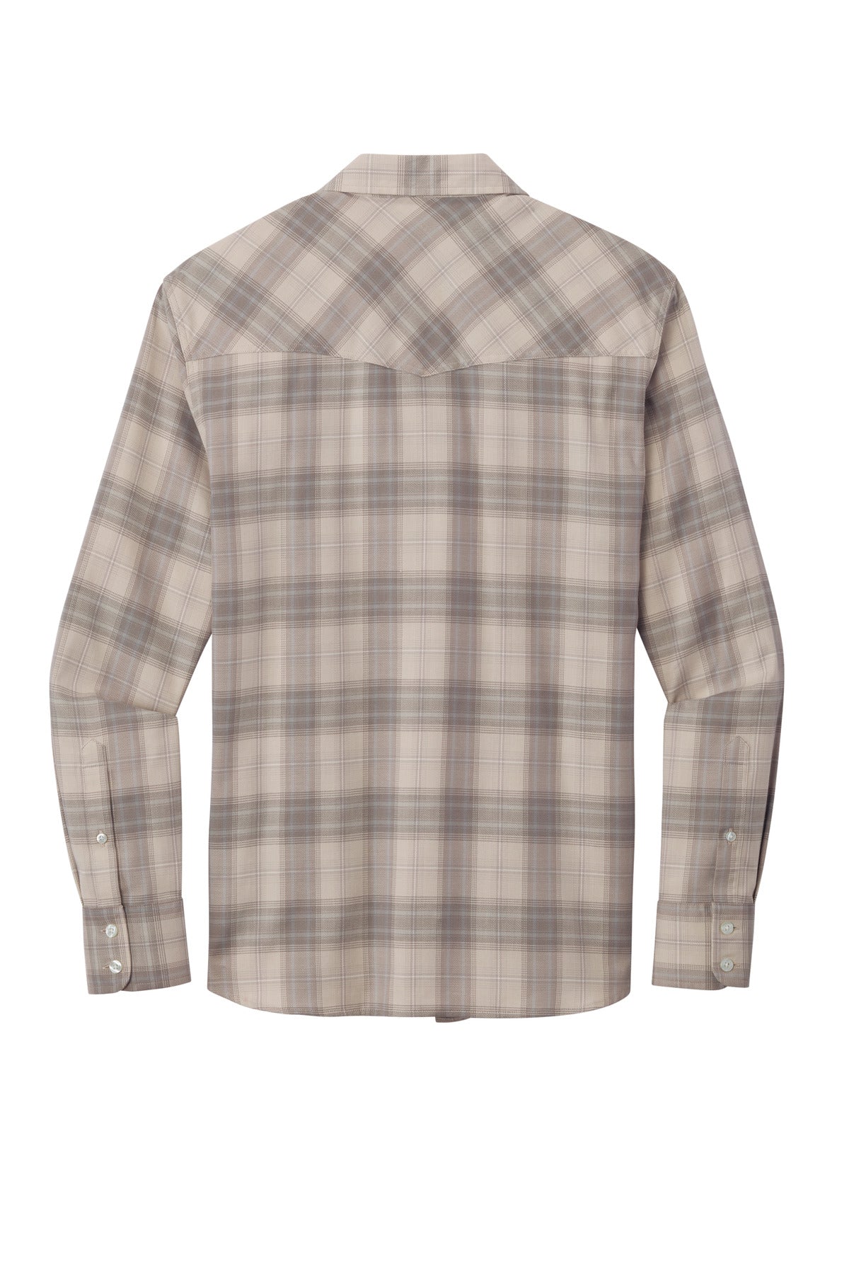 Port Authority Long Sleeve Ombre Plaid Shirt W672 Frost Grey