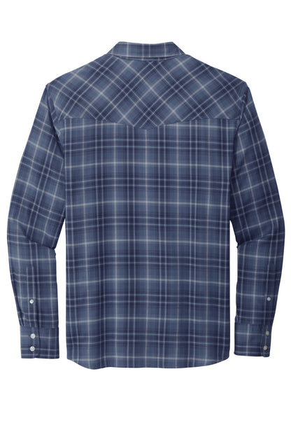 Port Authority Long Sleeve Ombre Plaid Shirt W672 True Navy
