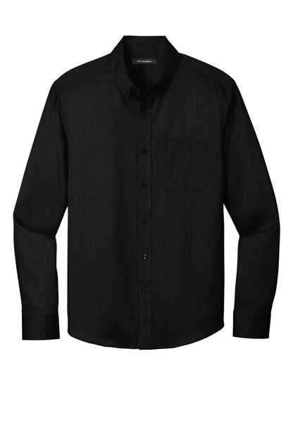 Port Authority Long Sleeve SuperPro React Twill Shirt. W808 Deep Black