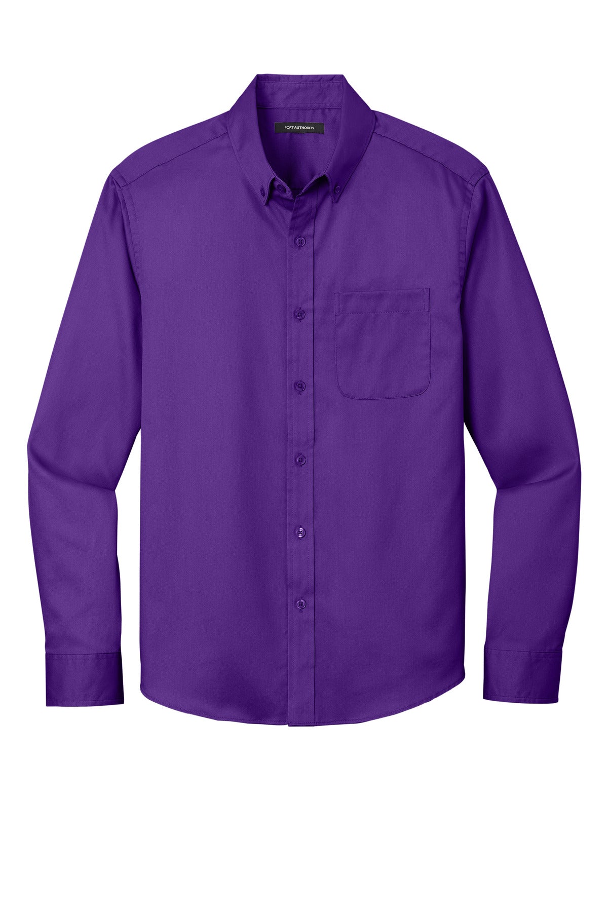 Port Authority Long Sleeve SuperPro React Twill Shirt. W808 Purple