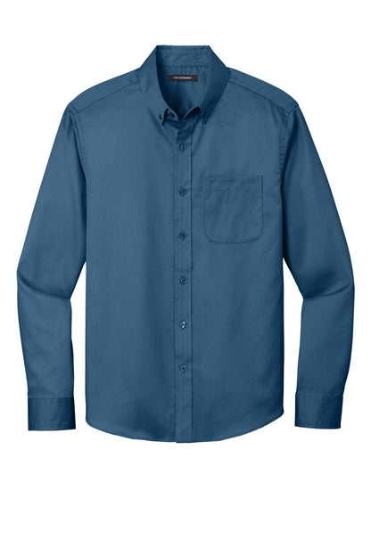 Port Authority Long Sleeve SuperPro React Twill Shirt. W808 Regatta Blue