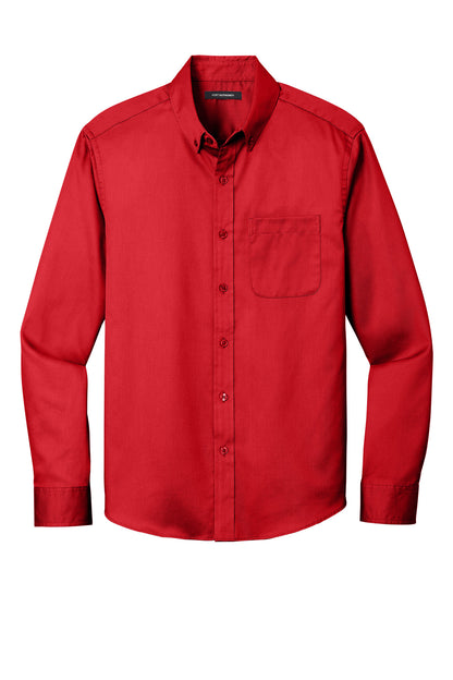 Port Authority Long Sleeve SuperPro React Twill Shirt. W808 Rich Red