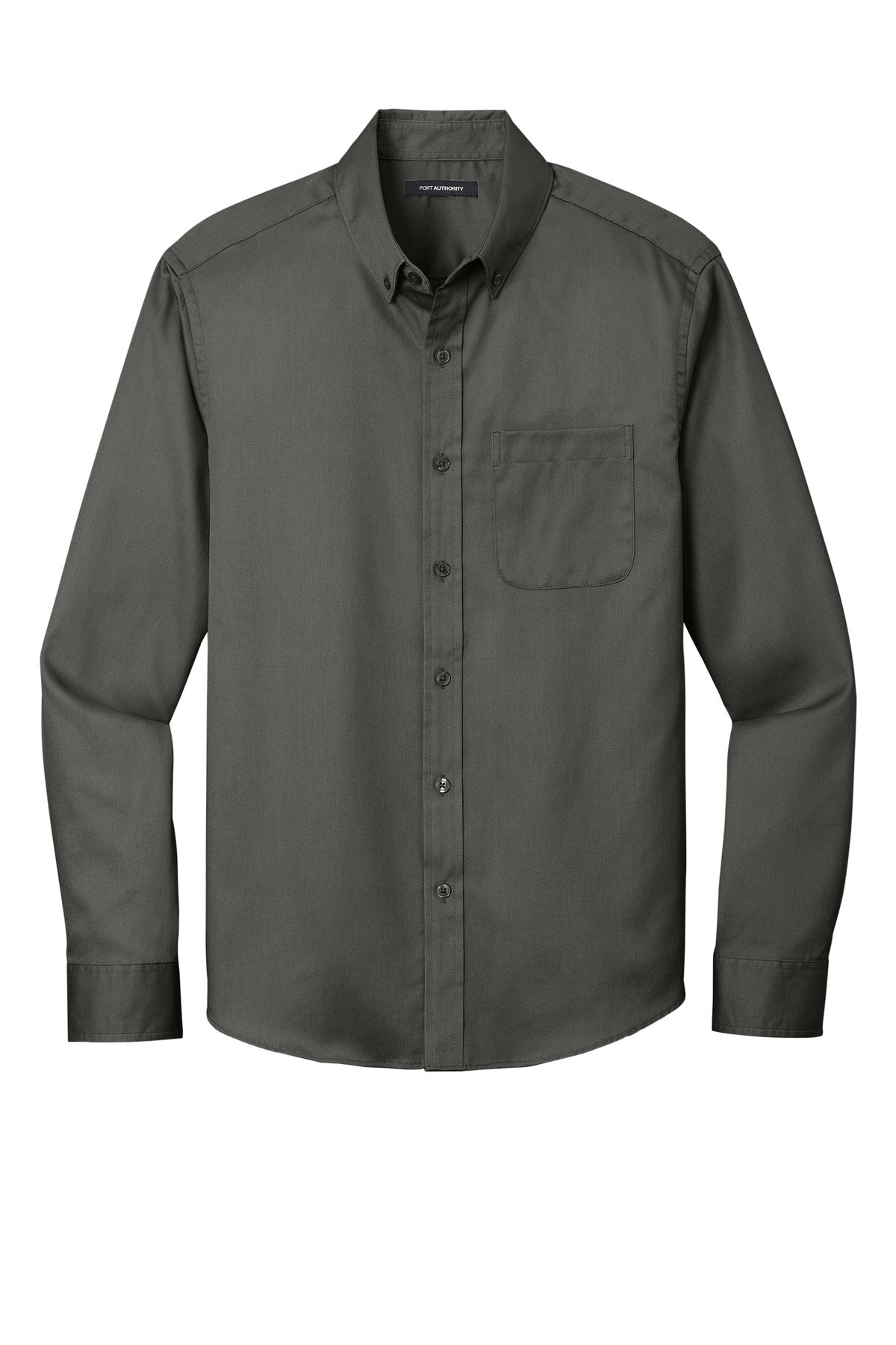 Port Authority Long Sleeve SuperPro React Twill Shirt. W808 Storm Grey