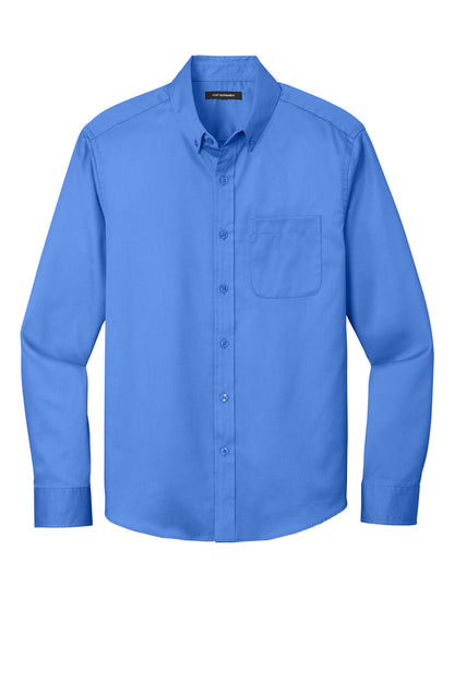Port Authority Long Sleeve SuperPro React Twill Shirt. W808 Ultramarine Blue