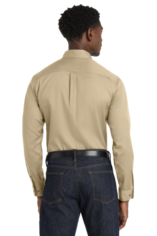 Port Authority Long Sleeve SuperPro React Twill Shirt. W808 Wheat