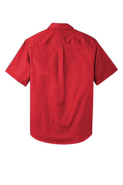 Port Authority Short Sleeve SuperPro React Twill Shirt. W809 Rich Red