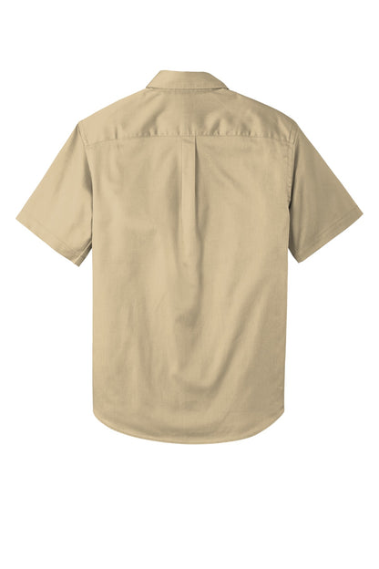 Port Authority Short Sleeve SuperPro React Twill Shirt. W809 Wheat