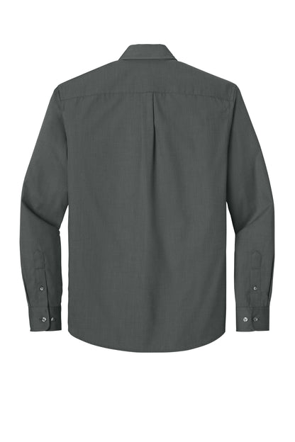 Port Authority Long Sleeve Nailhead Easy Care Shirt W816 Deep Black