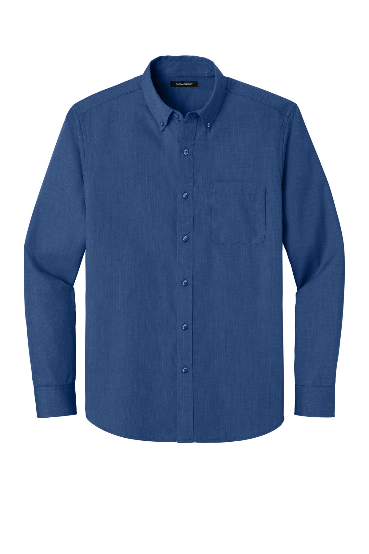 Port Authority Long Sleeve Nailhead Easy Care Shirt W816 Mediterranean Blue